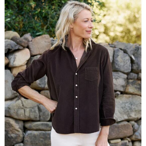 FRANK & EILEEN Luke Relaxed Corduroy Button Down Shirt Espresso Brown Sz S {M52} - Picture 1 of 6